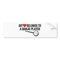 My Heart Banjo Player Bumper Stickers