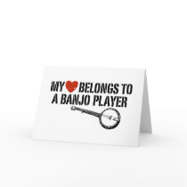 My Heart Banjo Player Greeting Cards