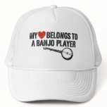 My Heart Banjo Player Hats