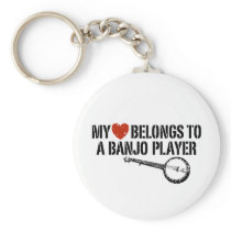 My Heart Banjo Player Key Chain