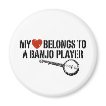 My Heart Banjo Player Refrigerator Magnet