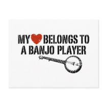 My Heart Banjo Player Postcard
