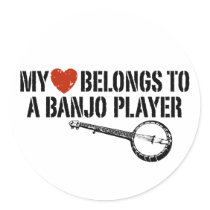My Heart Banjo Player Sticker