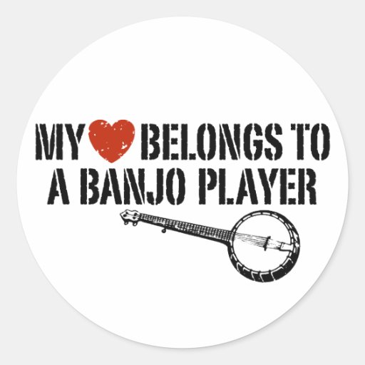 My Heart Banjo Player Sticker