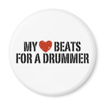 My Heart Beats For a Drummer Refrigerator Magnets
