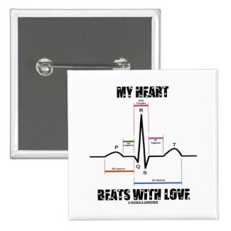 My Heart Beats With Love (Electrocardiogram) Buttons