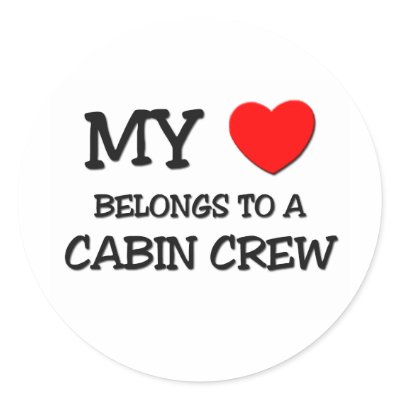 My Heart Belongs To A CABIN CREW Round Stickers by professions