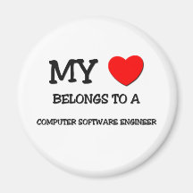 My Heart Belongs To A COMPUTER SOFTWARE ENGINEER Refrigerator Magnets