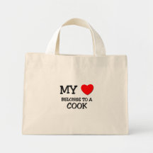 My Heart Belongs To A COOK Canvas Bag