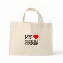 My Heart Belongs To A COURIER bags by professions My Heart Belongs To A COURIER bags