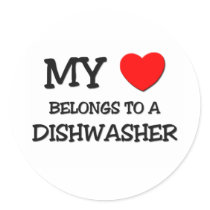 My Heart Belongs To A DISHWASHER stickers by professions My Heart Belongs To A DISHWASHER stickers