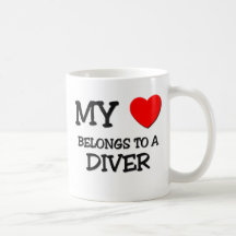 My Heart Belongs To A DIVER Mugs