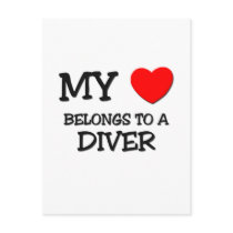 My Heart Belongs To A DIVER Postcards