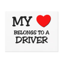 My Heart Belongs To A DRIVER postcards