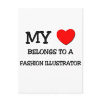 My Heart Belongs To A FASHION ILLUSTRATOR postcards