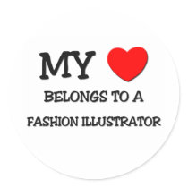 My Heart Belongs To A FASHION ILLUSTRATOR stickers