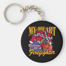 My Heart belongs to a Firefighter Key Chains