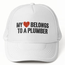My Heart Belongs To A Plumber Mesh Hat