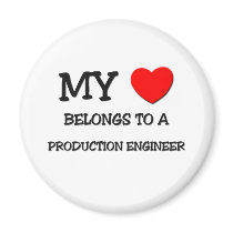 My Heart Belongs To A PRODUCTION ENGINEER Fridge Magnet