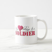 My Heart Belongs to A Soldier Coffee Mugs