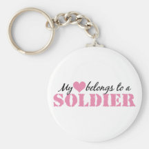 My Heart Belongs To a Soldier Keychains