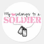 My heart belongs to a Soldier Stickers