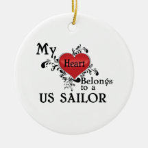 My Heart Belongs to a US Sailor Ornament
