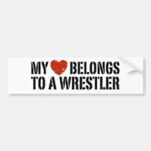 My Heart Belongs To A Wrestler Bumper Sticker
