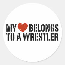 My Heart Belongs To A Wrestler Stickers