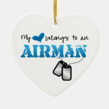 My heart belongs to an Airman Christmas Tree Ornament