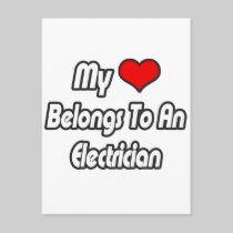 My Heart Belongs To An Electrician Post Cards