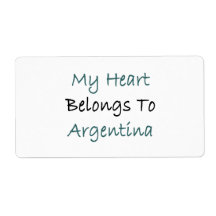 My Heart Belongs To Argentina Custom Shipping Label