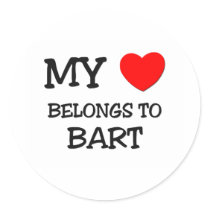 My Heart Belongs to Bart Round Stickers