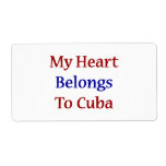 My Heart Belongs To Cuba Custom Shipping Label