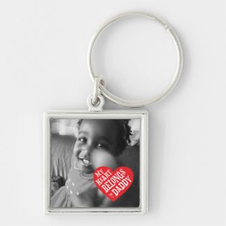 My Heart Belongs to Daddy Fathers Day Keychain