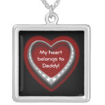 My Heart Belongs to Daddy Heart Necklace - Black