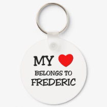 My Heart Belongs to Frederic keychains