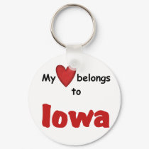 My Heart Belongs to Iowa keychains