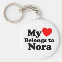 My Heart Belongs to Nora Keychain