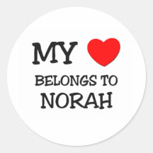 My Heart Belongs To NORAH Round Sticker