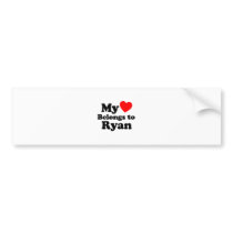My Heart Belongs to Ryan Bumper Stickers