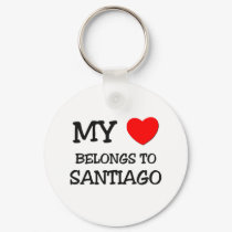 My heart belongs to SANTIAGO keychains