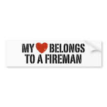My Heart Fireman bumper stickers