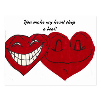 heart postcard skips beat valentine beats valentines cards