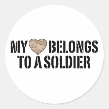 My Heart Soldier Round Stickers