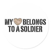 My Heart Soldier Round Stickers
