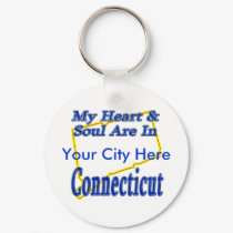 My Heart & Soul Are In Connecticut keychains