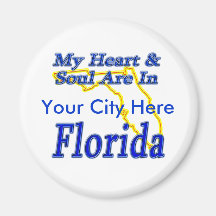My Heart & Soul Are In Florida Fridge Magnet