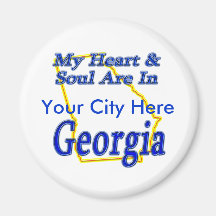 My Heart & Soul Are In Georgia Refrigerator Magnets