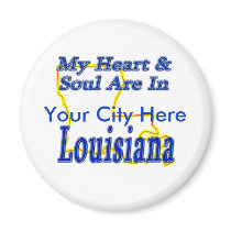 My Heart & Soul Are In Louisiana magnets
